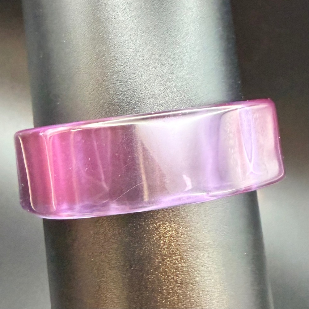 Square Bangle Bracelet Size 8.25 Purple Acrylic Chunky Retro Statement - Picture 6 of 9